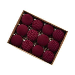 Cross-border Christmas Flocking Ball Plush Velvet Christmas Ball Christmas Christmas Christmas Tree Decoration Pendant Christmas Decoration Supplies