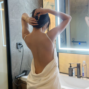 Cute Strap Bath Towel, Ins-Style High-Value Barbie Pajamas, Wearable Bath Skirt, Backless Overnight