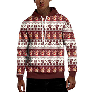 Christmas elk all-match trendy men's hooded sweater