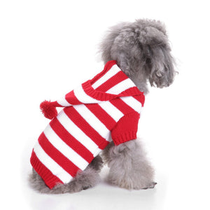 Dog Clothing Striped Turtleneck Snowman Elk Mesh Christmas Pet Dress-up Puppy Sweater