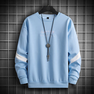 Men's Fashion Clothes Round Neck Embroidered Fashion Pullover Long Sleeves