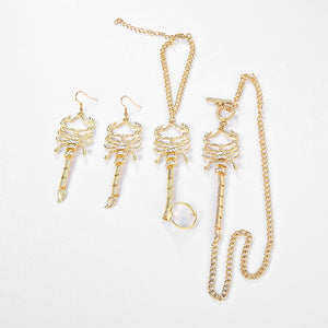 Europe And The United States Cross-border Personality Geometric Exaggerated Temperament Diamond Scorpion Necklace Fashion Trendy Punk Style Halloween Jewelry