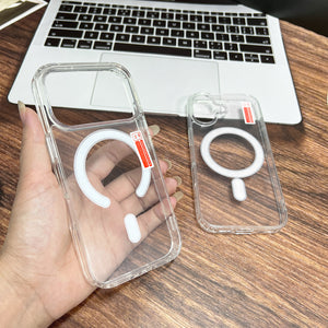 Suitable For Iphone17 Apple 16Promax Anti-Fall Magsafe Protective Cover Transparent 13/14 Magnetic Phone Case
