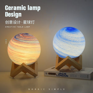 Nordic Table Lamp Bedroom Sleep Atmosphere Lamp Bedside Lamp Glass Night Lamp Starry Light Moon Lamp Planet Lamp Gift