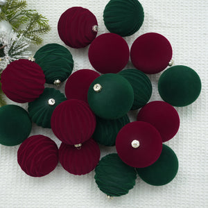 Cross-border Christmas Flocking Ball Plush Velvet Christmas Ball Christmas Christmas Christmas Tree Decoration Pendant Christmas Decoration Supplies