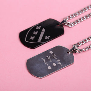 Titanium Steel Color Photo Necklace Custom Square Heart DIY Couple Pendant Creative Clavicle Necklace
