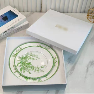 European-style D-home Lily Of The Valley Series Coffee Cup Saucer Size Plate Suit Bone China Western Food Plate Steak Plate Gift Box Gift