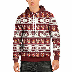 Christmas elk all-match trendy men's hooded sweater