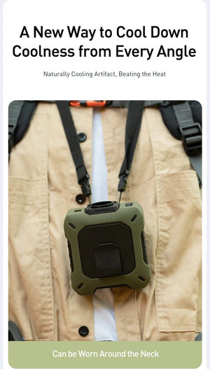 Outdoor Waist Fan USB Large Capacity Outdoor Roller Speed Turbine Bladeless Neck Wind