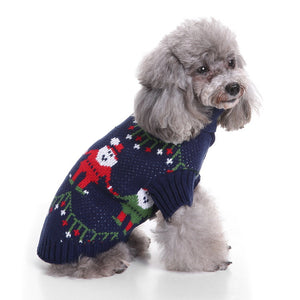 Dog Clothing Striped Turtleneck Snowman Elk Mesh Christmas Pet Dress-up Puppy Sweater