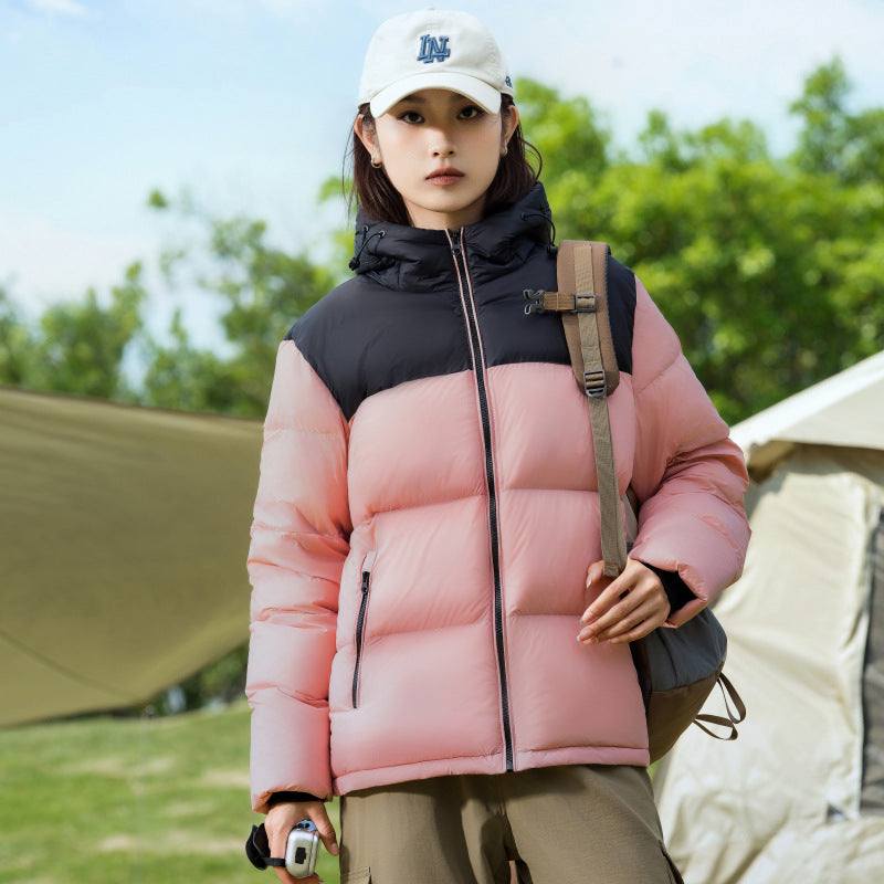 White Duck Down Couple Thickened Hooded Down Coat