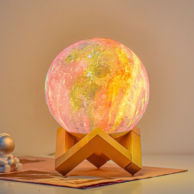 Nordic Table Lamp Bedroom Sleep Atmosphere Lamp Bedside Lamp Glass Night Lamp Starry Light Moon Lamp Planet Lamp Gift