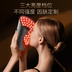 Led Color Light Beauty Mask Large Row Light 4 Color Spectrometer Red And Blue Light Mask Instrument Photon Skin Rejuvenation Instrument Silicone Mask