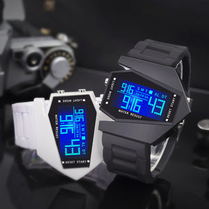 Luminous Multifunctional Square Fighter Aircraft Watch Men&#039;s And Women&#039;s Sports Couple Watch Children&#039;s Student Watch