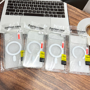 Suitable For Iphone17 Apple 16Promax Anti-Fall Magsafe Protective Cover Transparent 13/14 Magnetic Phone Case