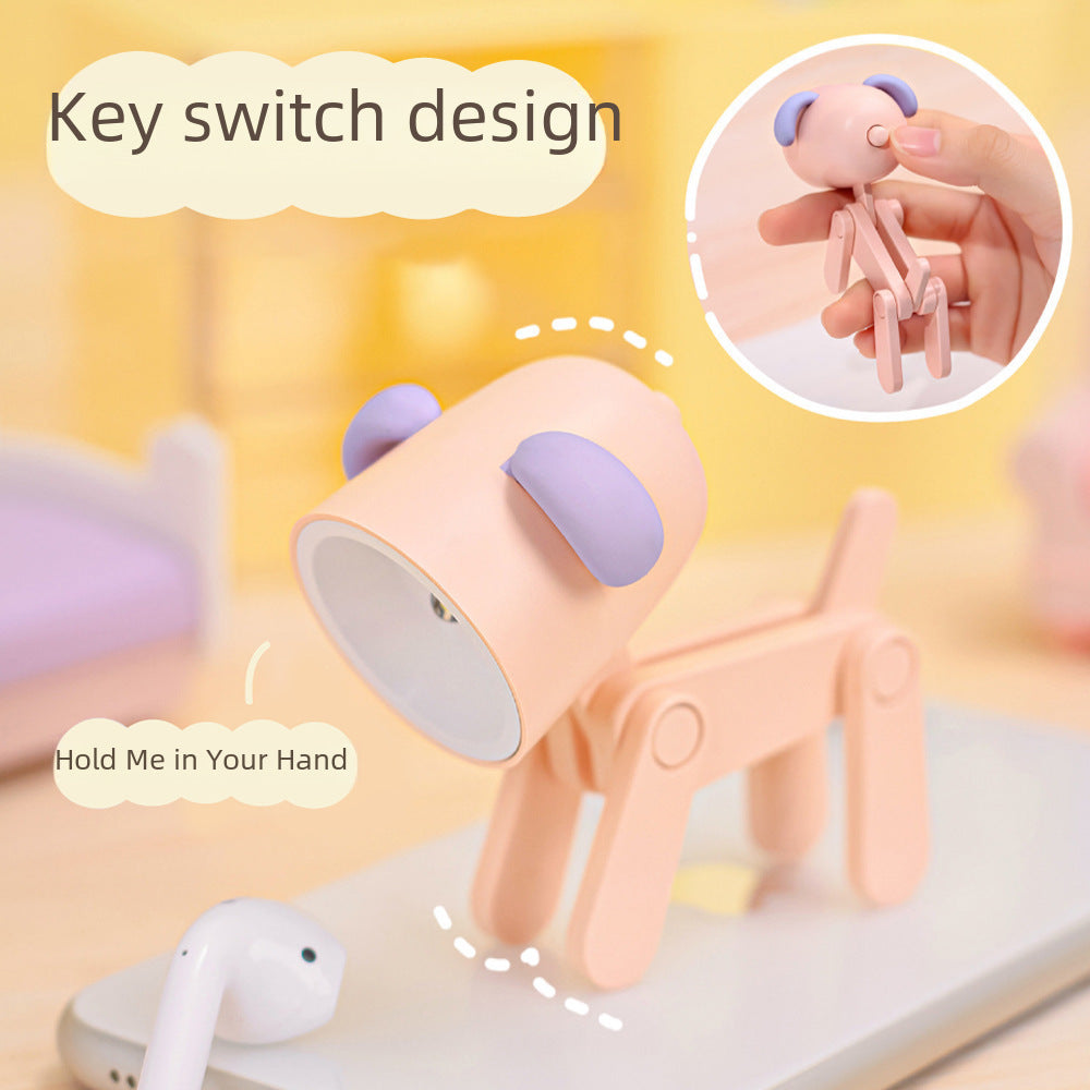 Fun Creative Fawn LED Eye Protection Night Light Desktop Small Ornament Mobile Phone Bracket Student Night Learning Table Lamp
