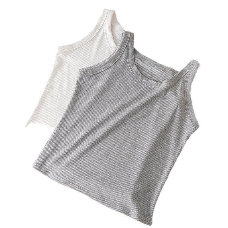 Thin Summer Non-Chest Pad Camisole Vest Women&#039;s Breathable Slimming Thread Cotton Anti-Glow All-Match Base Inner Top