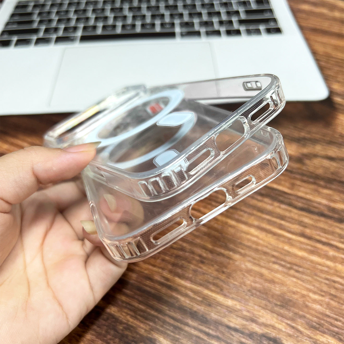 Suitable For Iphone17 Apple 16Promax Anti-Fall Magsafe Protective Cover Transparent 13/14 Magnetic Phone Case