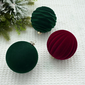 Cross-border Christmas Flocking Ball Plush Velvet Christmas Ball Christmas Christmas Christmas Tree Decoration Pendant Christmas Decoration Supplies