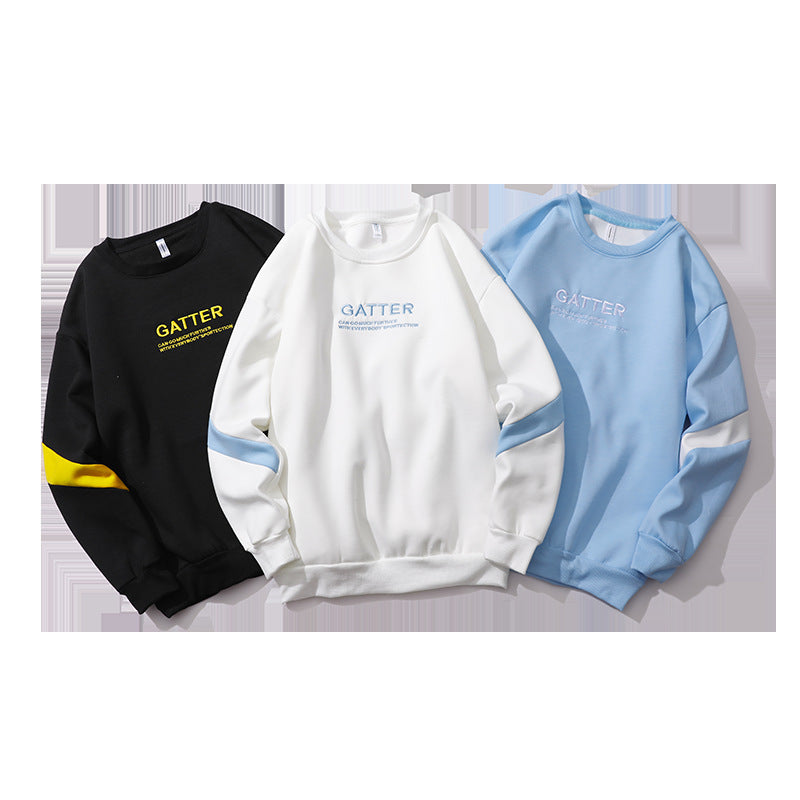 Men&#039;s Fashion Clothes Round Neck Embroidered Fashion Pullover Long Sleeves