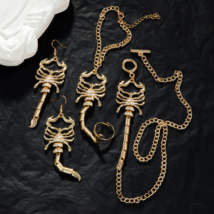 Europe And The United States Cross-border Personality Geometric Exaggerated Temperament Diamond Scorpion Necklace Fashion Trendy Punk Style Halloween Jewelry