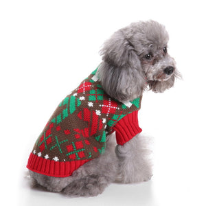 Dog Clothing Striped Turtleneck Snowman Elk Mesh Christmas Pet Dress-up Puppy Sweater