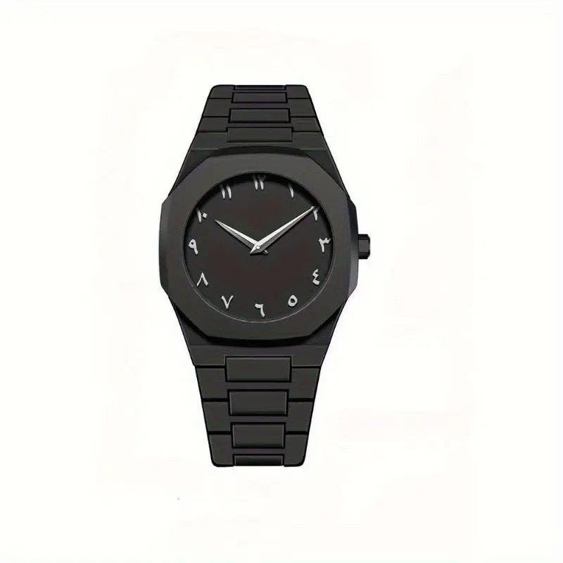 Popular Plastic Men&#039;s Watch Arabic Business Black Butterfly Buckle Watch Men&#039;s Cross-Border Wholesale