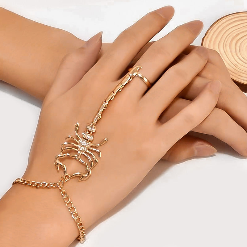 Europe And The United States Cross-border Personality Geometric Exaggerated Temperament Diamond Scorpion Necklace Fashion Trendy Punk Style Halloween Jewelry