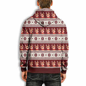 Christmas elk all-match trendy men's hooded sweater