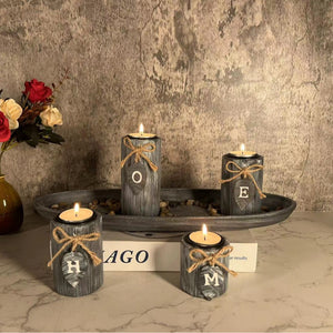 Creative HOME Wooden Sign Candle Holder HOME B &amp; B Romantic Atmosphere Decorations Photo Props Ornaments