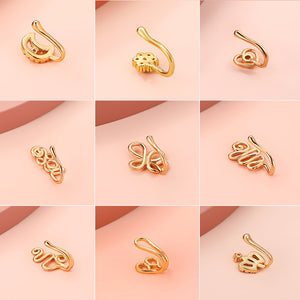 Non-perforated Nose Clip Copper Set Zircon U-shaped Star Love Crown Nose Ring Non-perforated Nose Piercing Ornaments