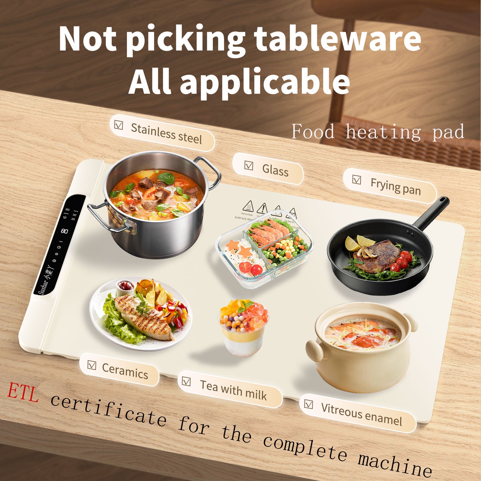 Flexible Heating Warming Board For Home Dining Table Mat Folding Multi-Functional Meal Warming Pad