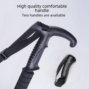 Outdoor Travel Hiking Stick Retractable Mountain Climbing Cane For The Elderly Aluminum Alloy Hiking Stick Crutch Cane